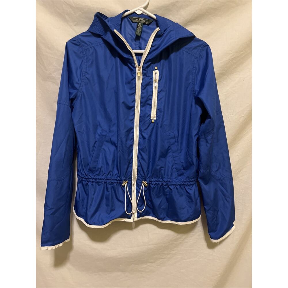 Lauren Ralph Lauren L-RL Active Windbreaker Jacket Womens Small Petite Blue